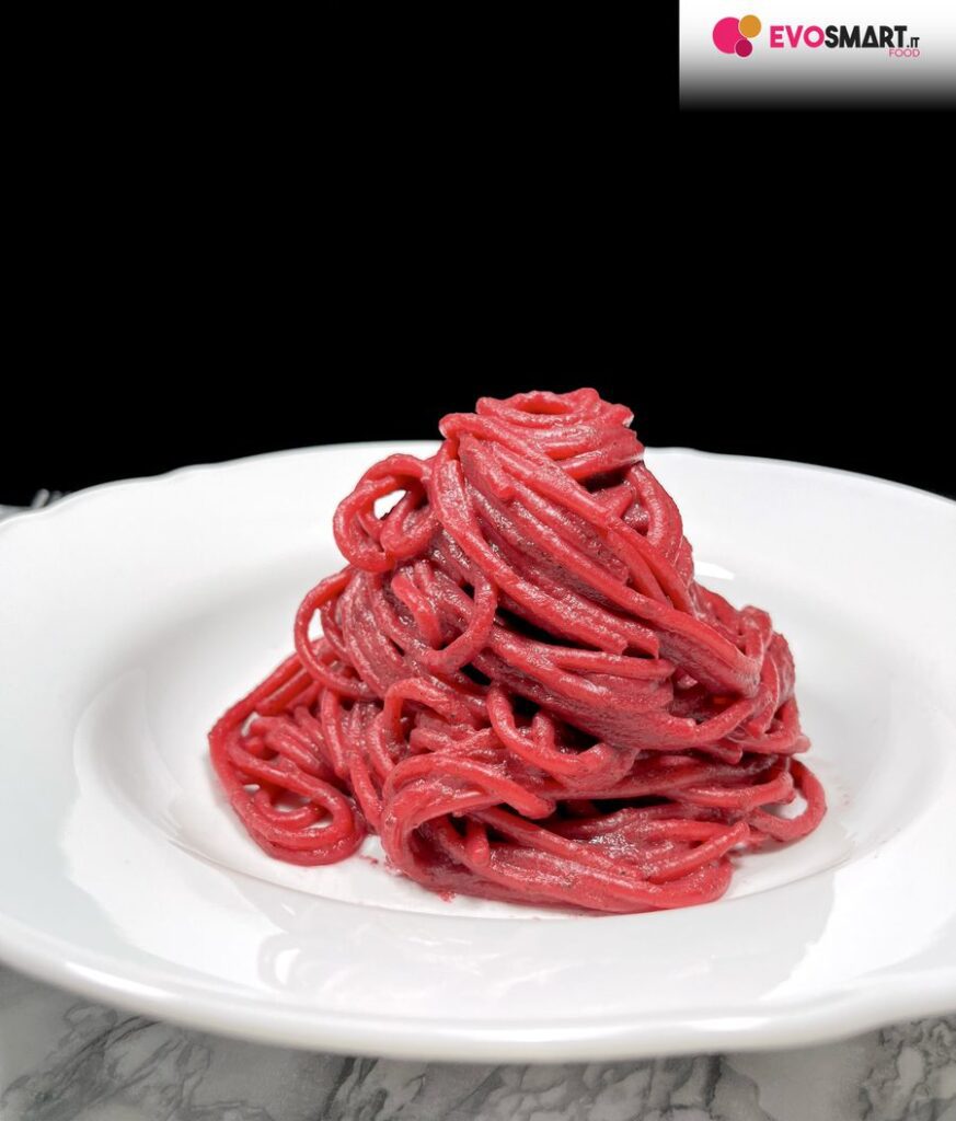 Spaghetti in crema di barbabietola